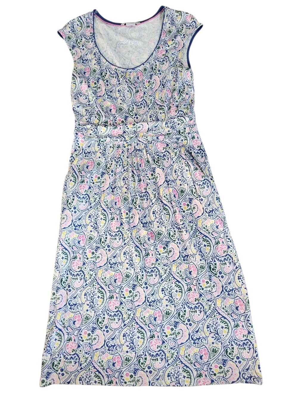 Boden White Paisley Margot Jersey Dress. Sz. 8L
